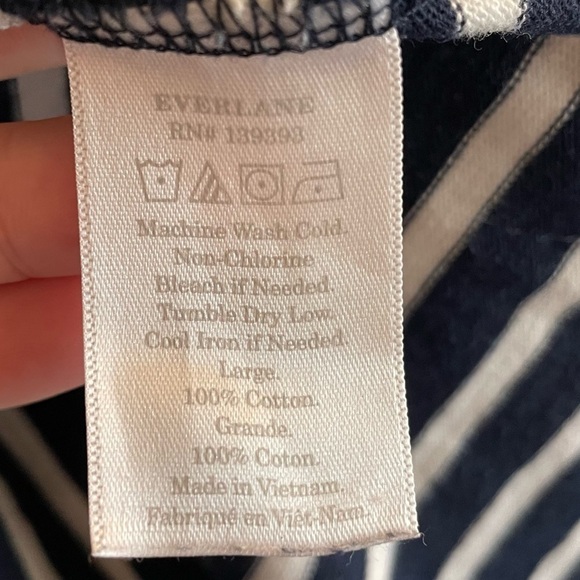 Everlane The Gia Mini Dress, Navy & White Striped, Size L - Picture 10 of 10